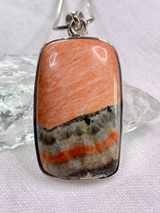 British Celestobarite and Silver Pendant