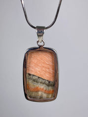 British Celestobarite and Silver Pendant