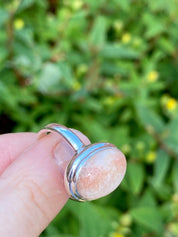 A High Grade Peach Scolecite and Silver Ring