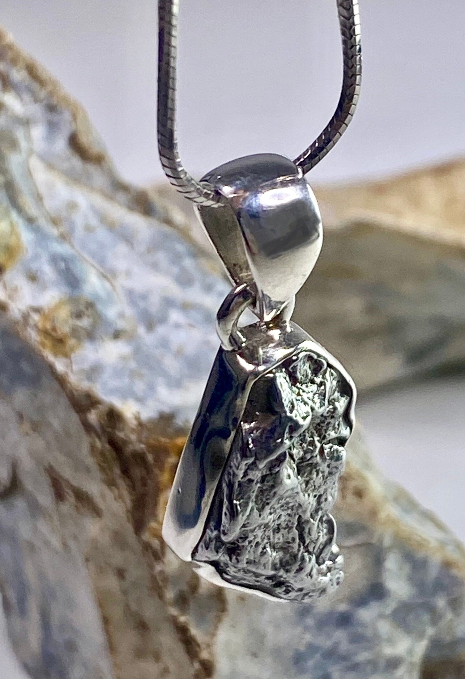 Meteorite Campo Del Cielo and Silver Pendant