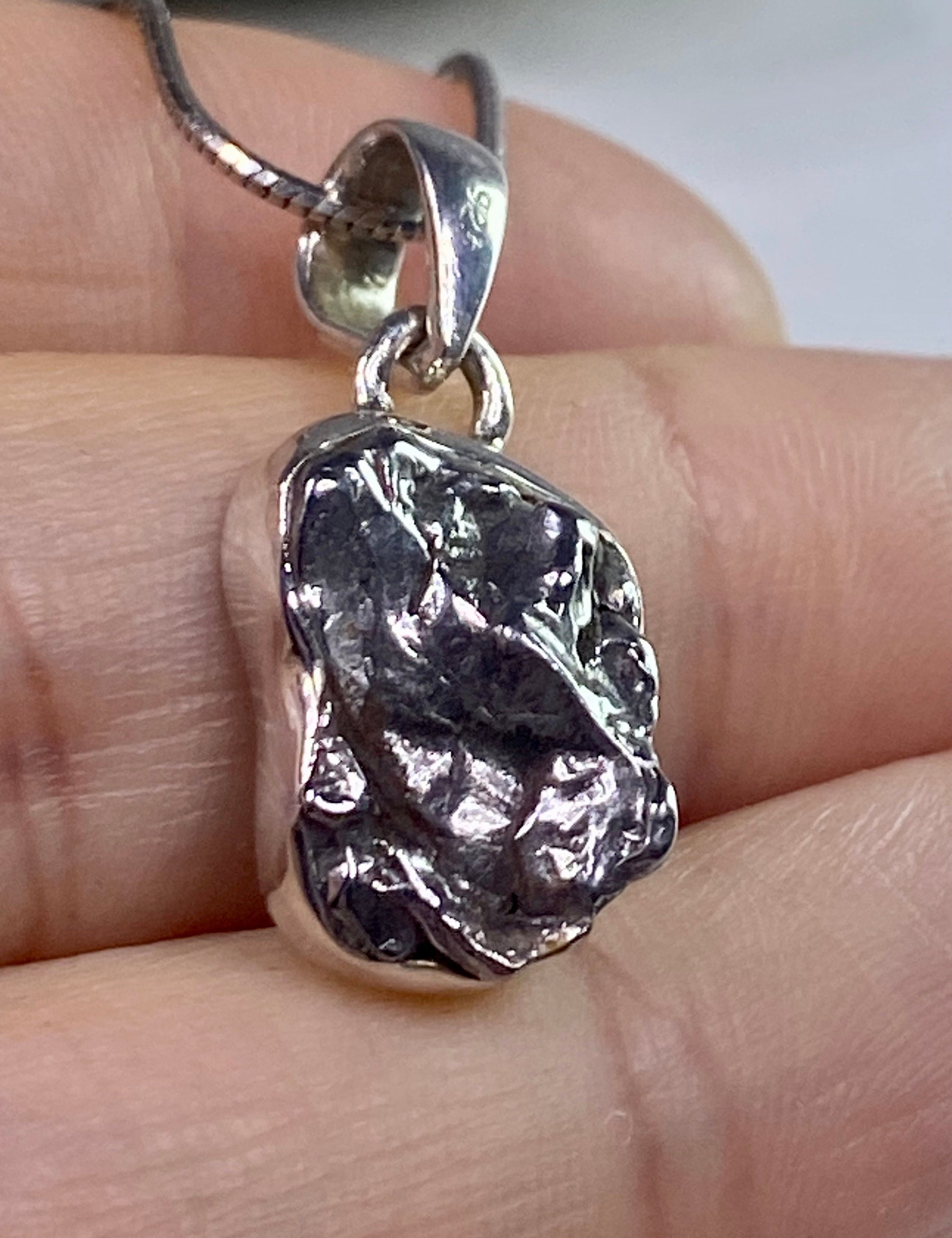 Meteorite Campo Del Cielo and Silver Pendant