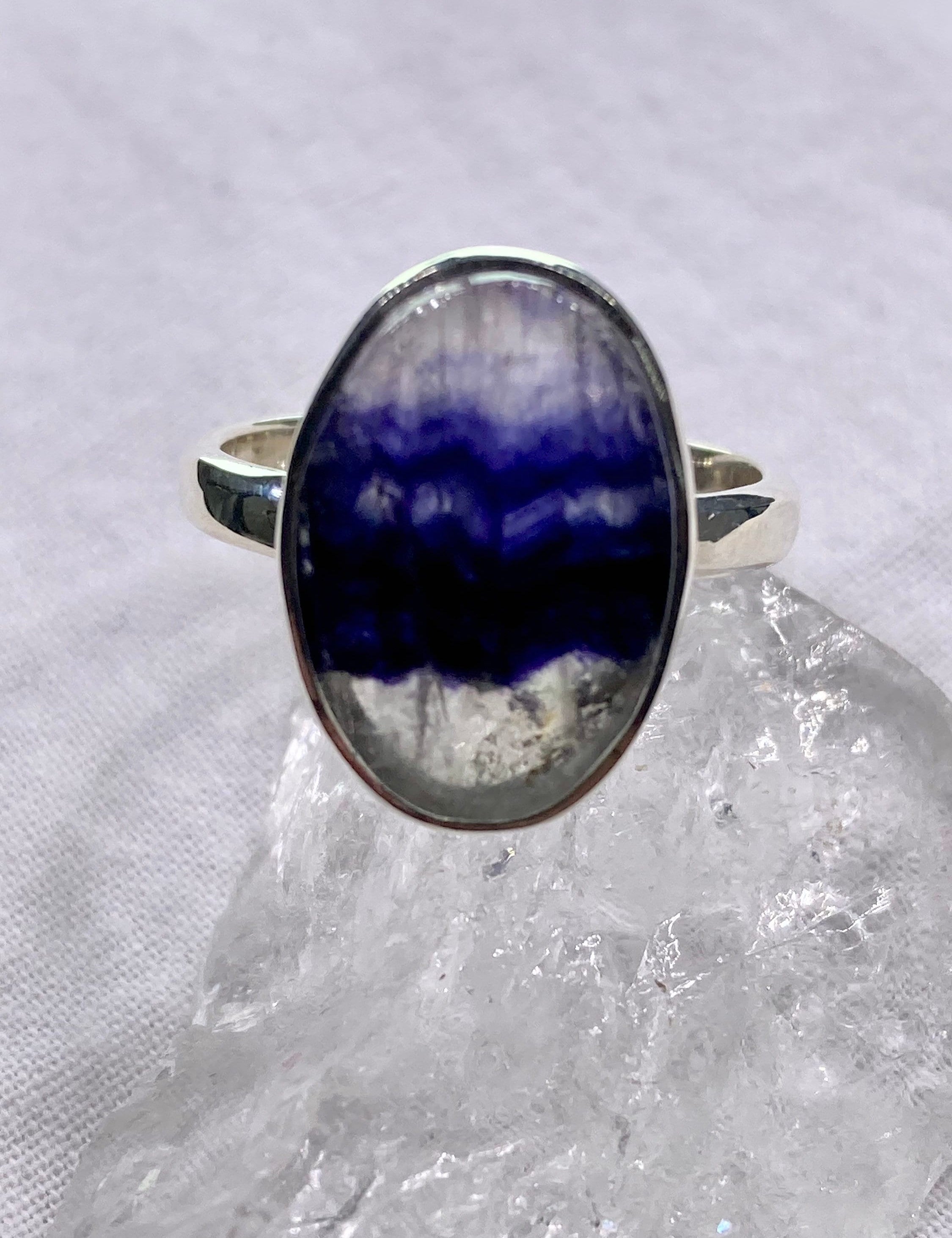 An Extremely Rare Blue John and Silver Ring