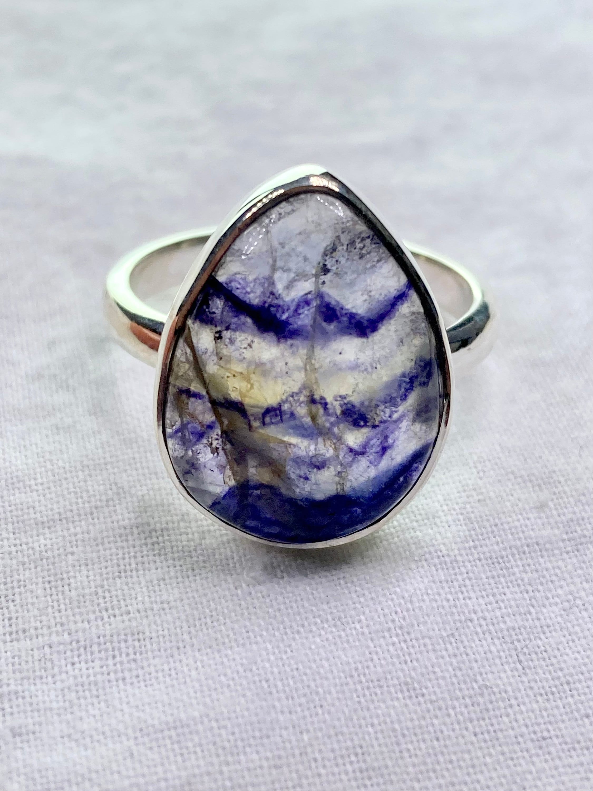 An Extremely Rare Blue John and Silver Ring