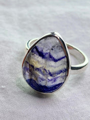 An Extremely Rare Blue John and Silver Ring