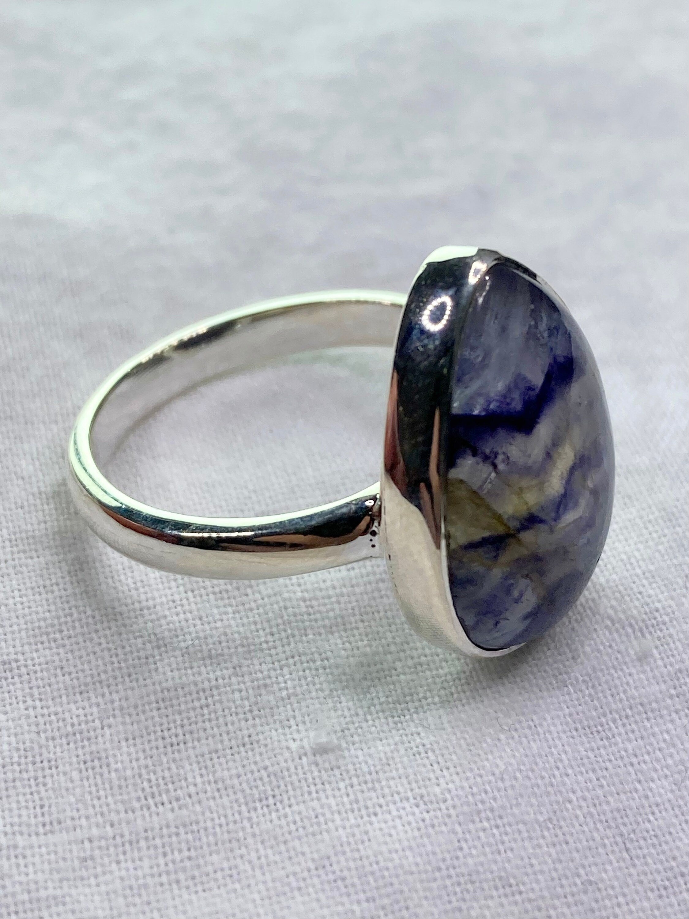 An Extremely Rare Blue John and Silver Ring