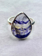 An Extremely Rare Blue John and Silver Ring