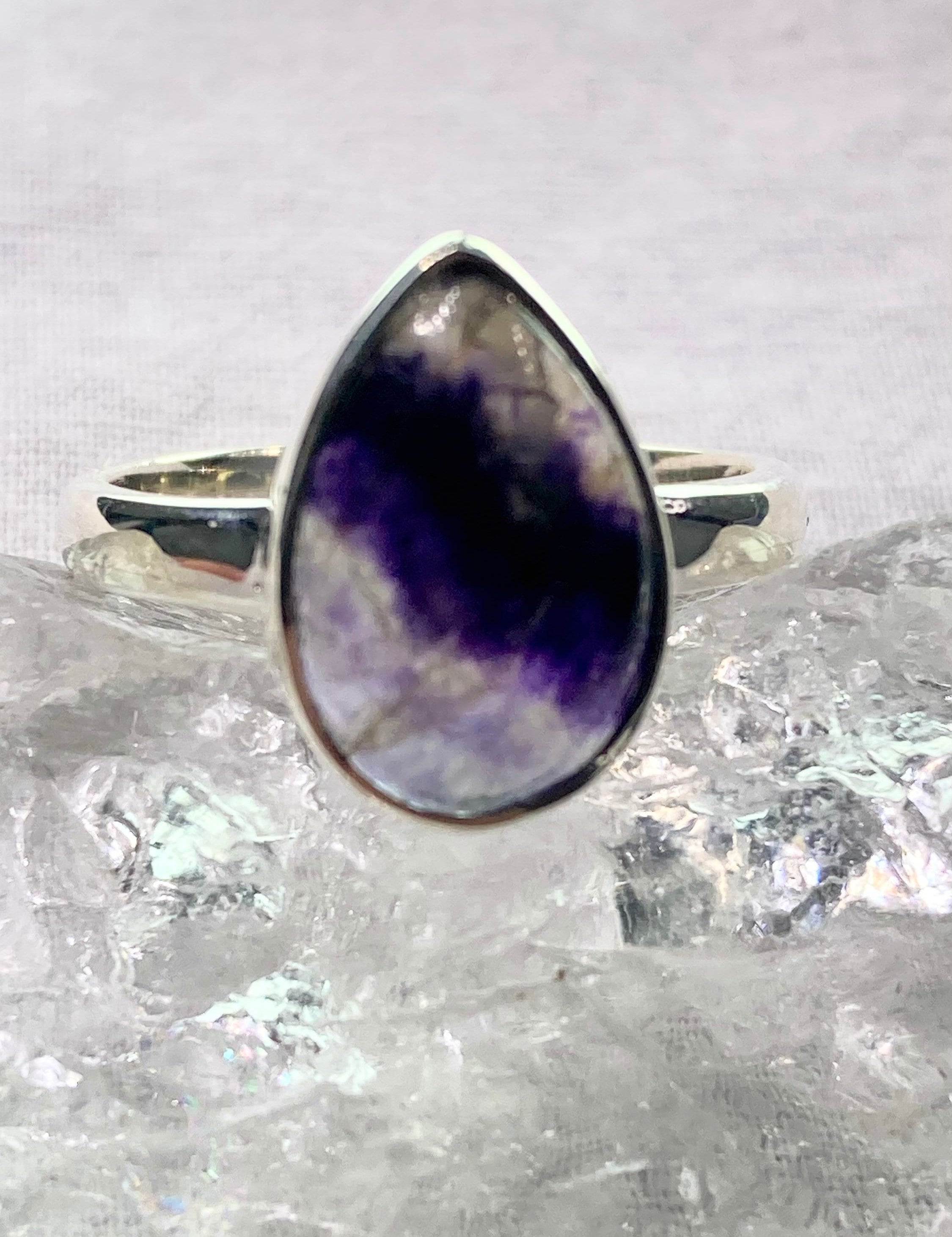 An Extremely Rare Blue John and Silver Ring