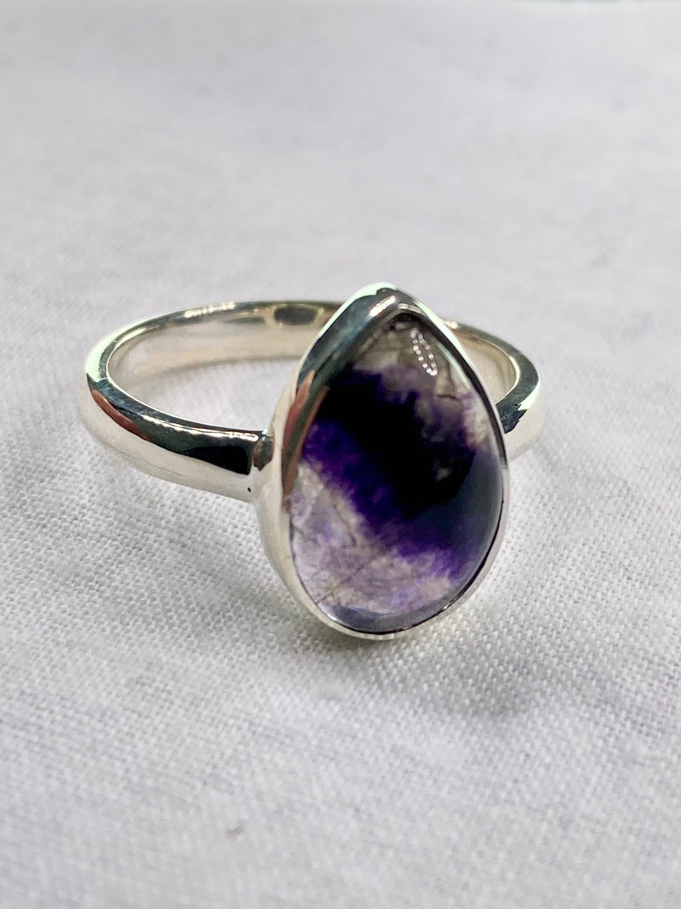 An Extremely Rare Blue John and Silver Ring