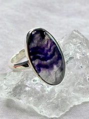 An Extremely Rare Blue John and Silver Ring