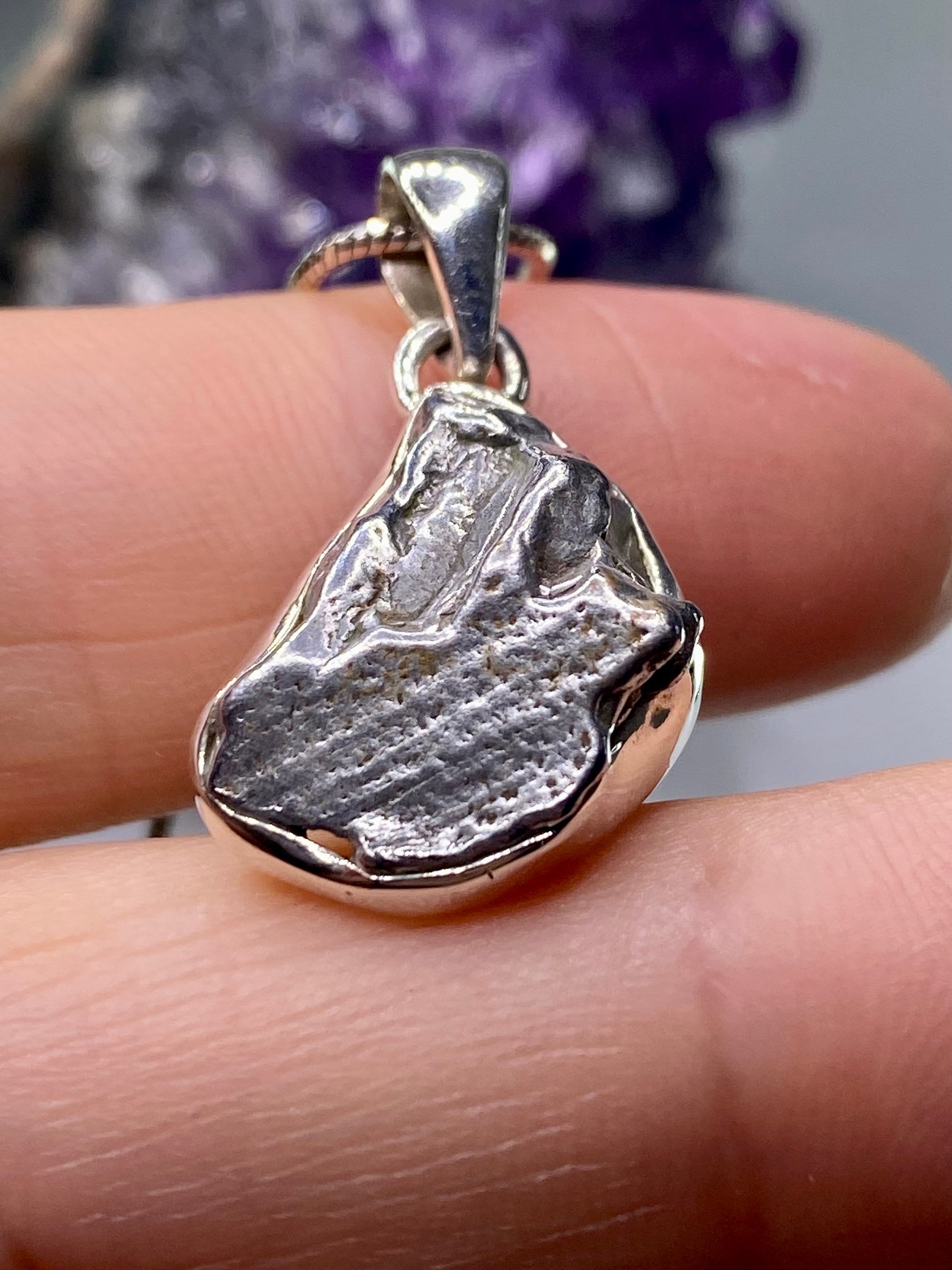 Meteorite Campo Del Cielo and Silver Pendant