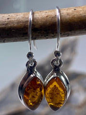 Baltic Amber Sterling Silver Drop Earrings