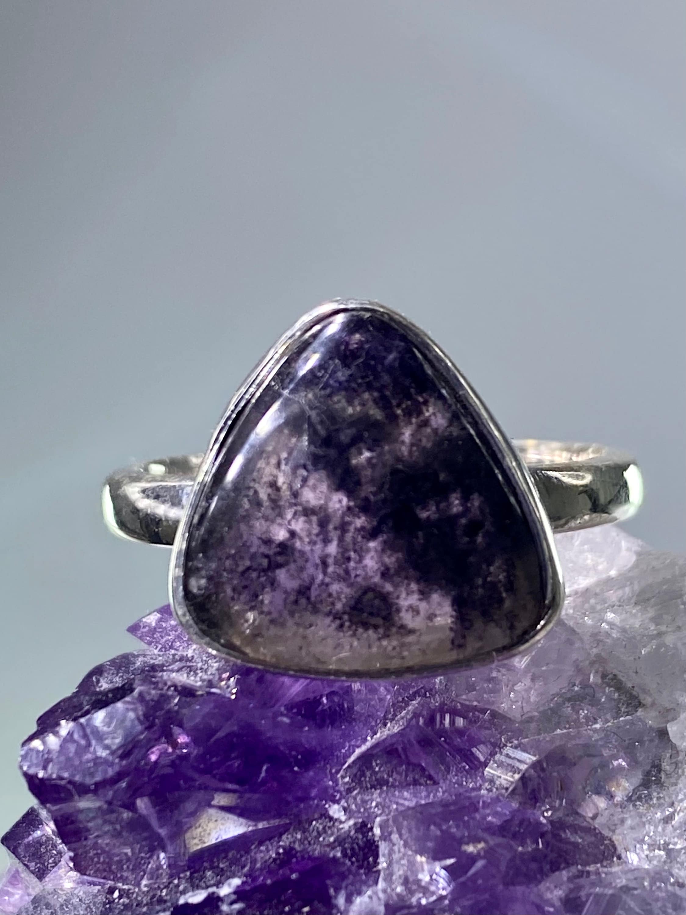 An Extremely Rare Blue John and Silver Ring