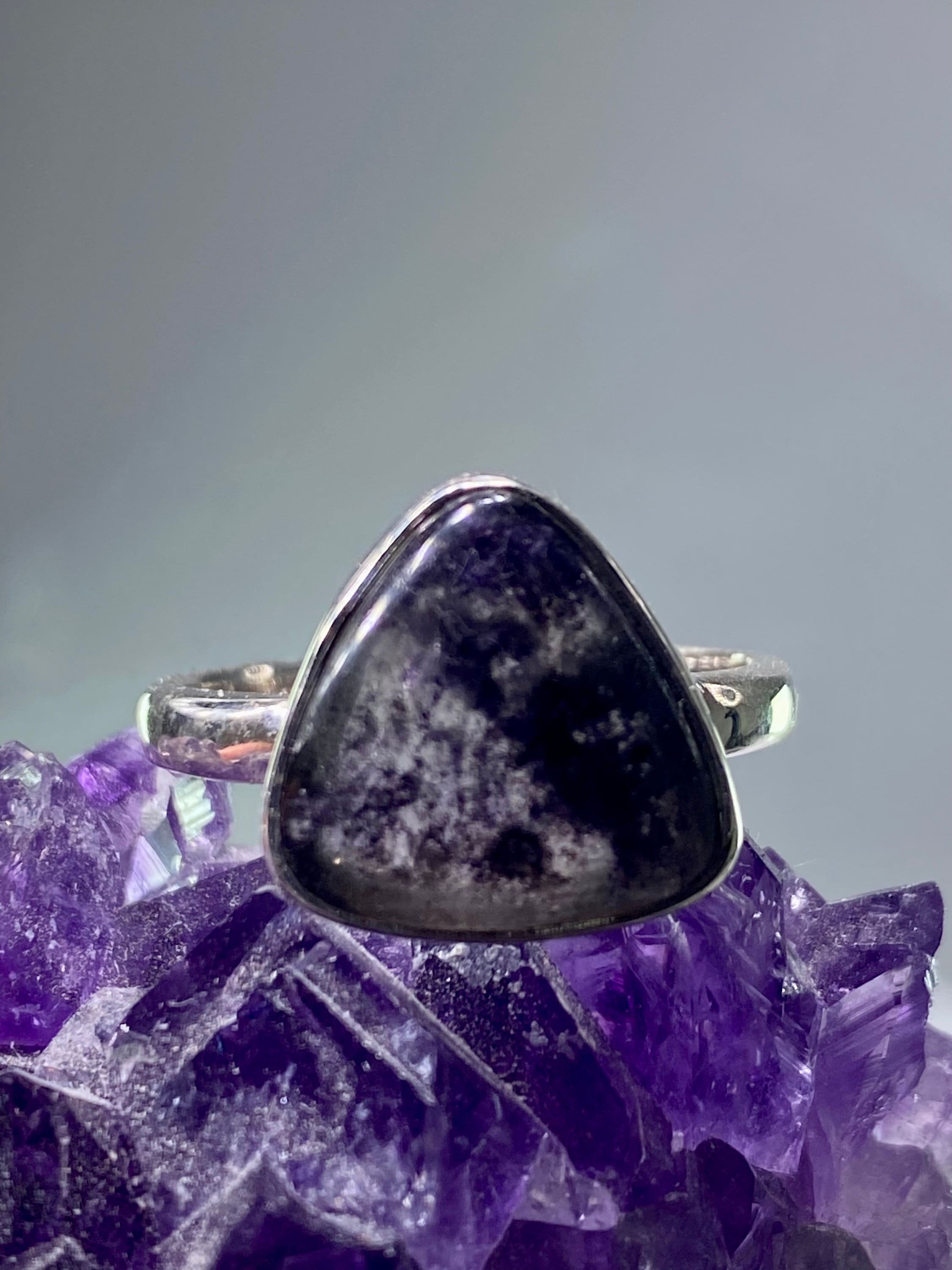 An Extremely Rare Blue John and Silver Ring