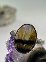 An Extremely Rare Blue John and Silver Ring