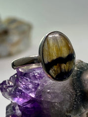 An Extremely Rare Blue John and Silver Ring