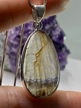 Blue John Silver Teardrop Pendant