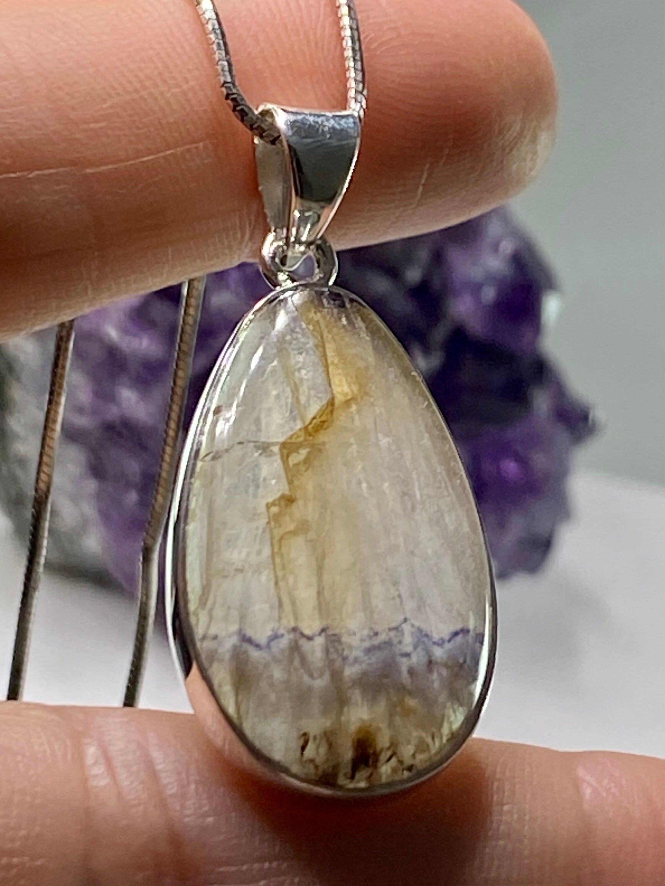 Blue John Silver Pendant