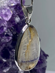 A Rare Blue John and Silver Pendant