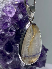 Blue John Silver Pendant
