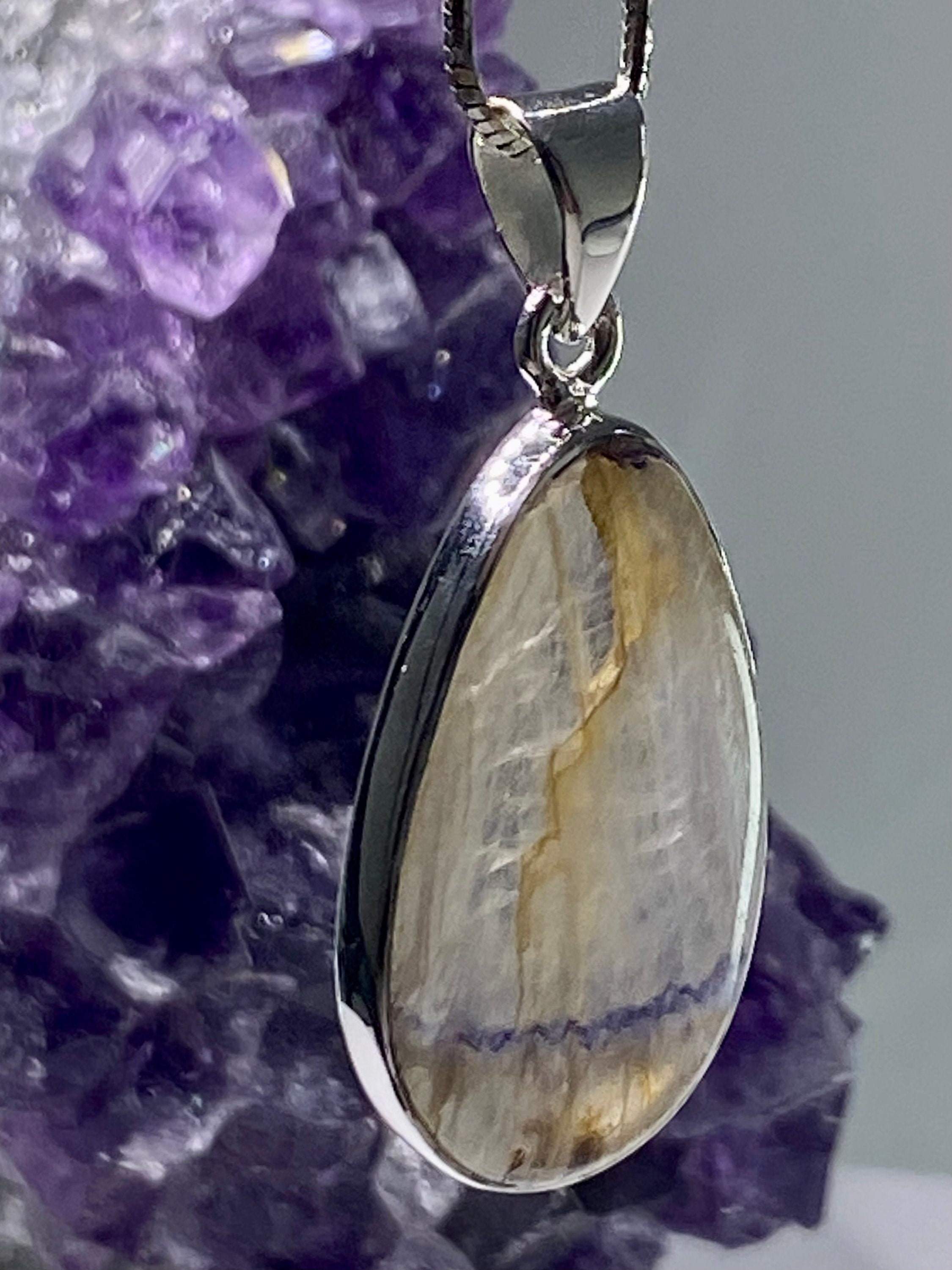 Blue John Silver Pendant