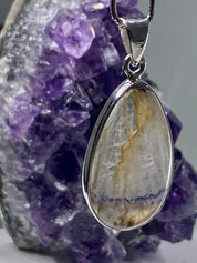 A Rare Blue John and Silver Pendant