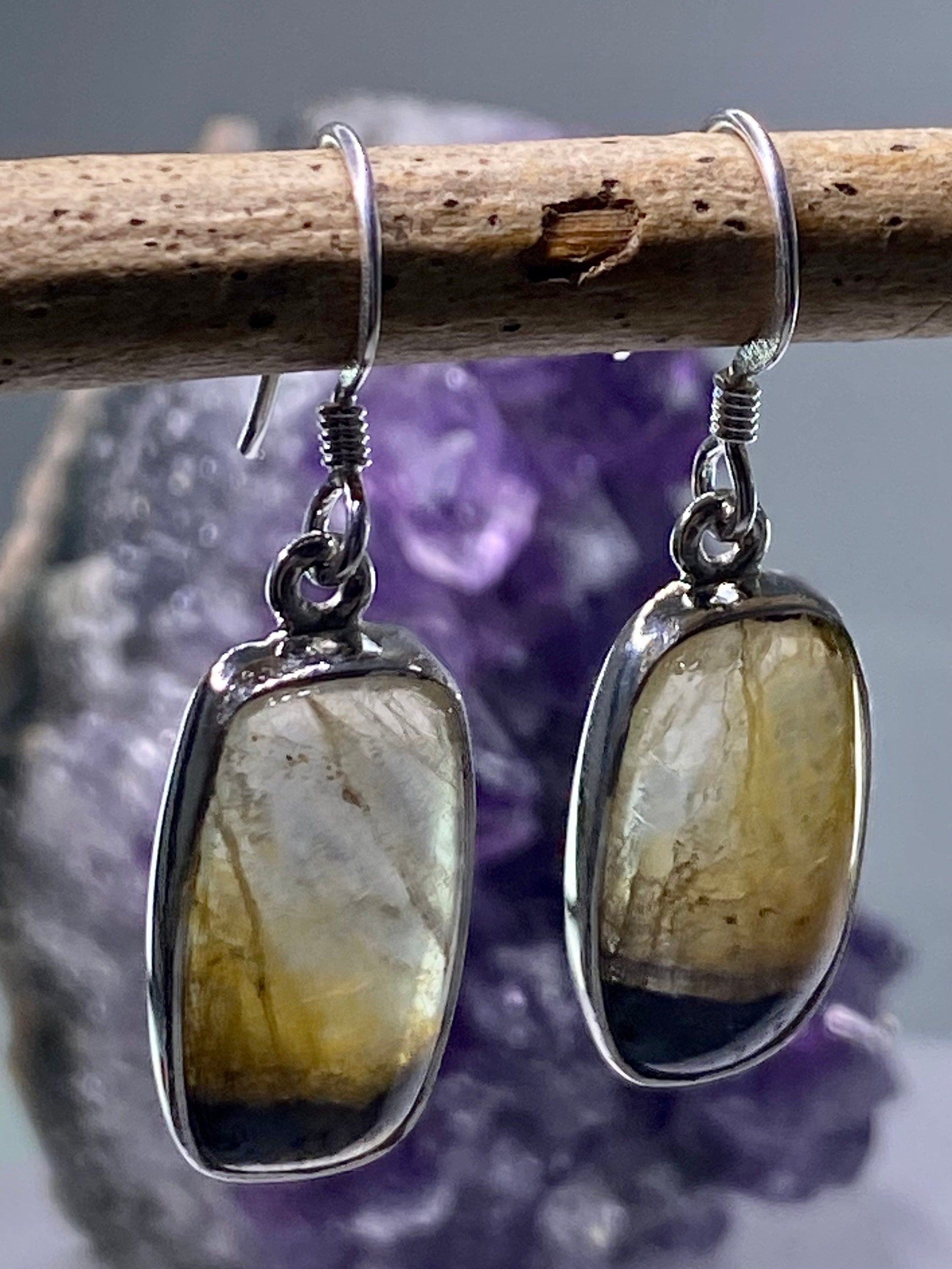 Blue John Silver Drop Earrings