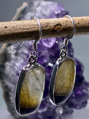 High Quality Blue John and Silver Drop Earrings