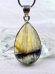 A Rare Blue John and Silver Pendant