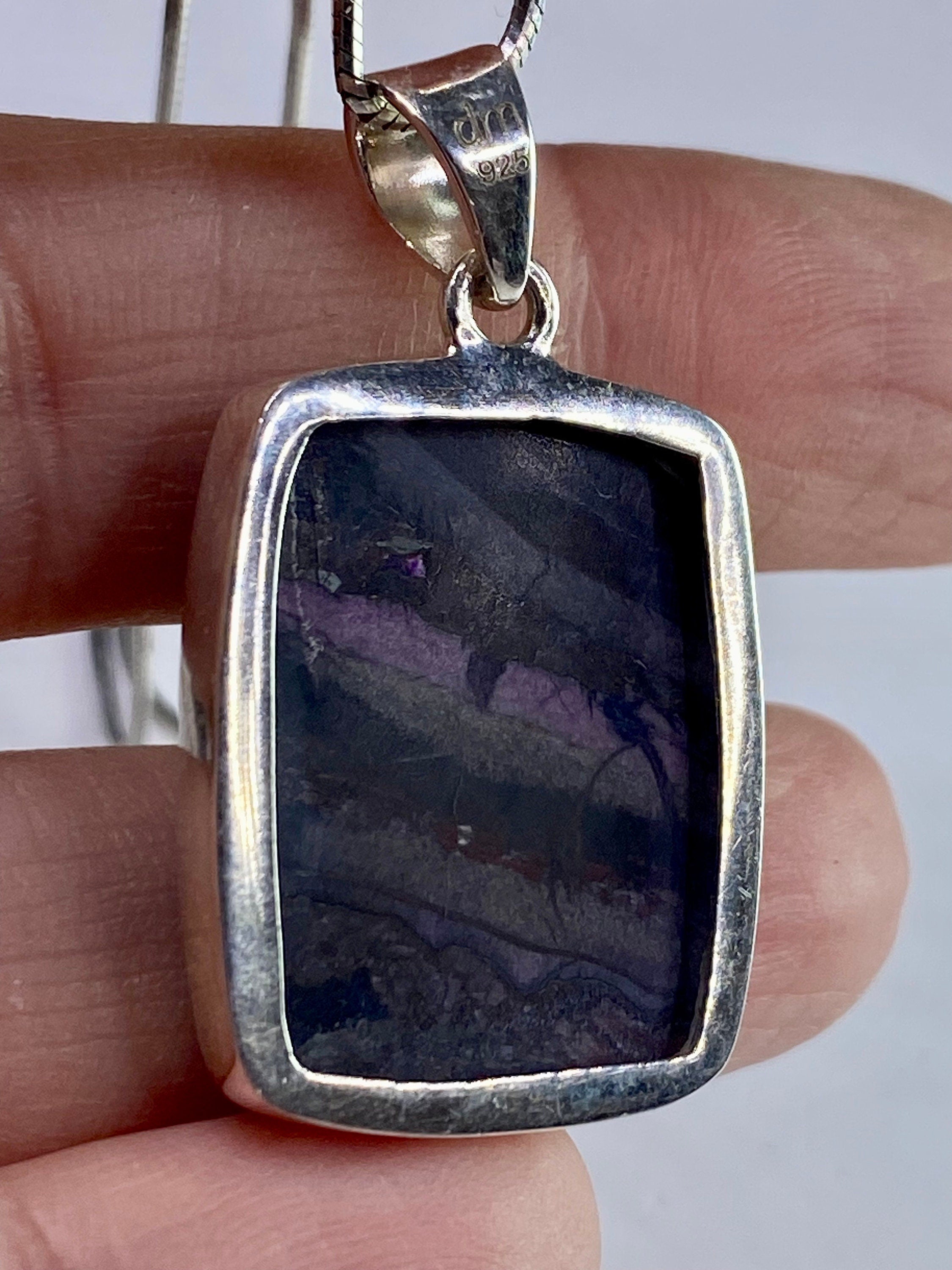 High Quality Sugilite and Silver Pendant.