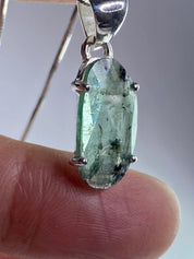 Moss Teal Kyanite and Silver Pendant