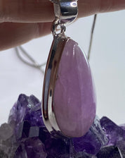 Natural Kunzite Silver pendant necklace