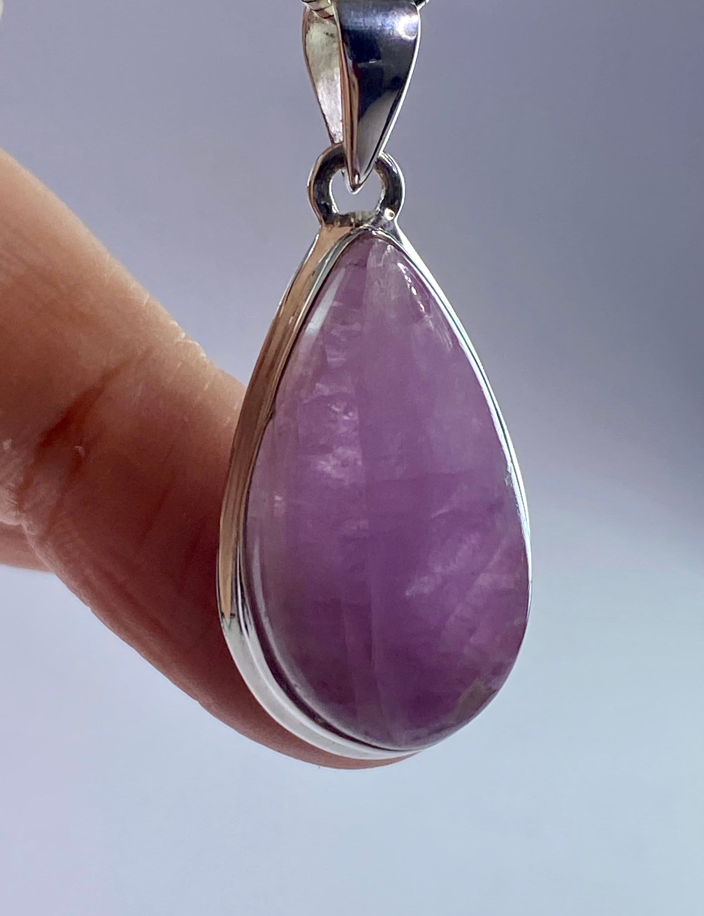 Natural Kunzite Silver pendant necklace