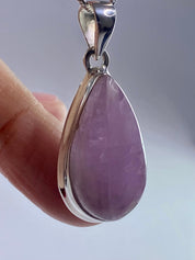 Natural Kunzite Silver pendant necklace