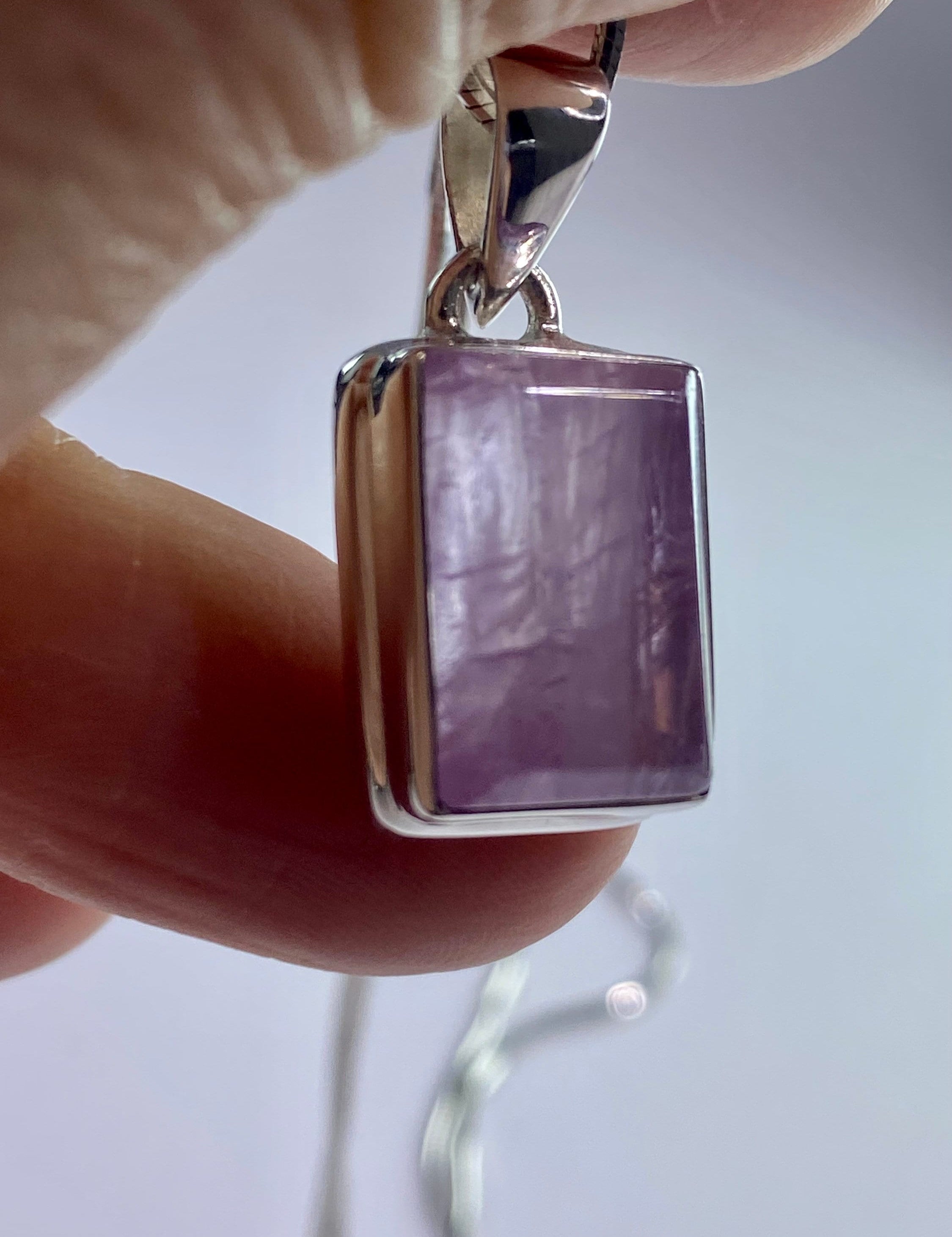 Natural Kunzite Silver pendant necklace