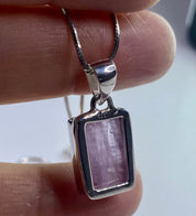 Natural Kunzite Silver pendant necklace