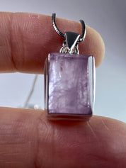 Natural Kunzite Silver pendant necklace