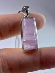 Natural Kunzite Silver pendant necklace