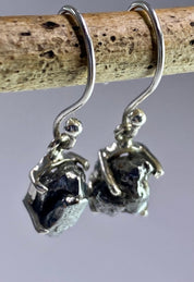 Meteorite Campo Del Cielo and Silver Dangle Earrings