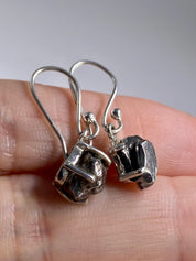 Meteorite Campo Del Cielo and Silver Dangle Earrings