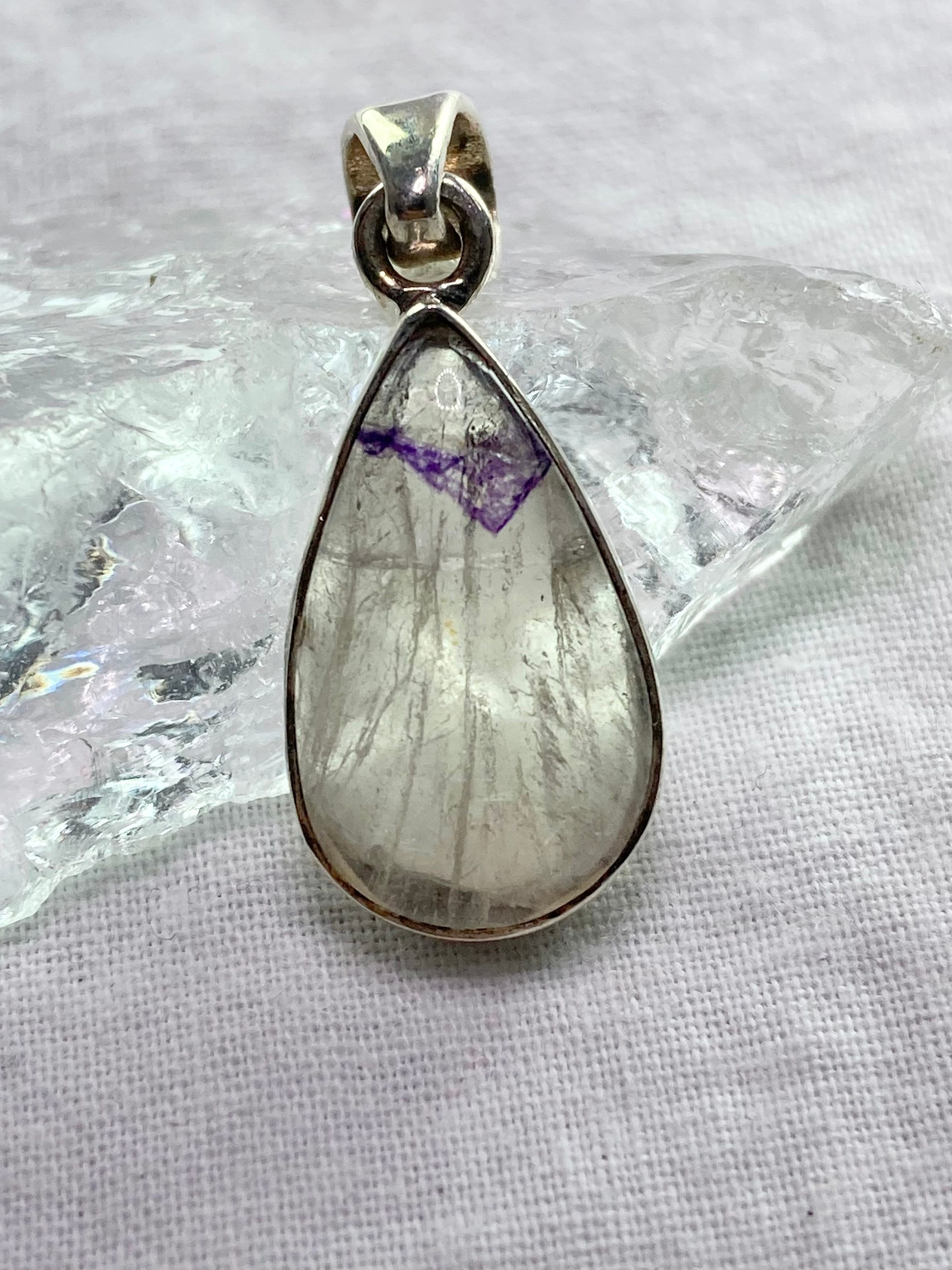 A Rare Blue John and Silver Pendant.