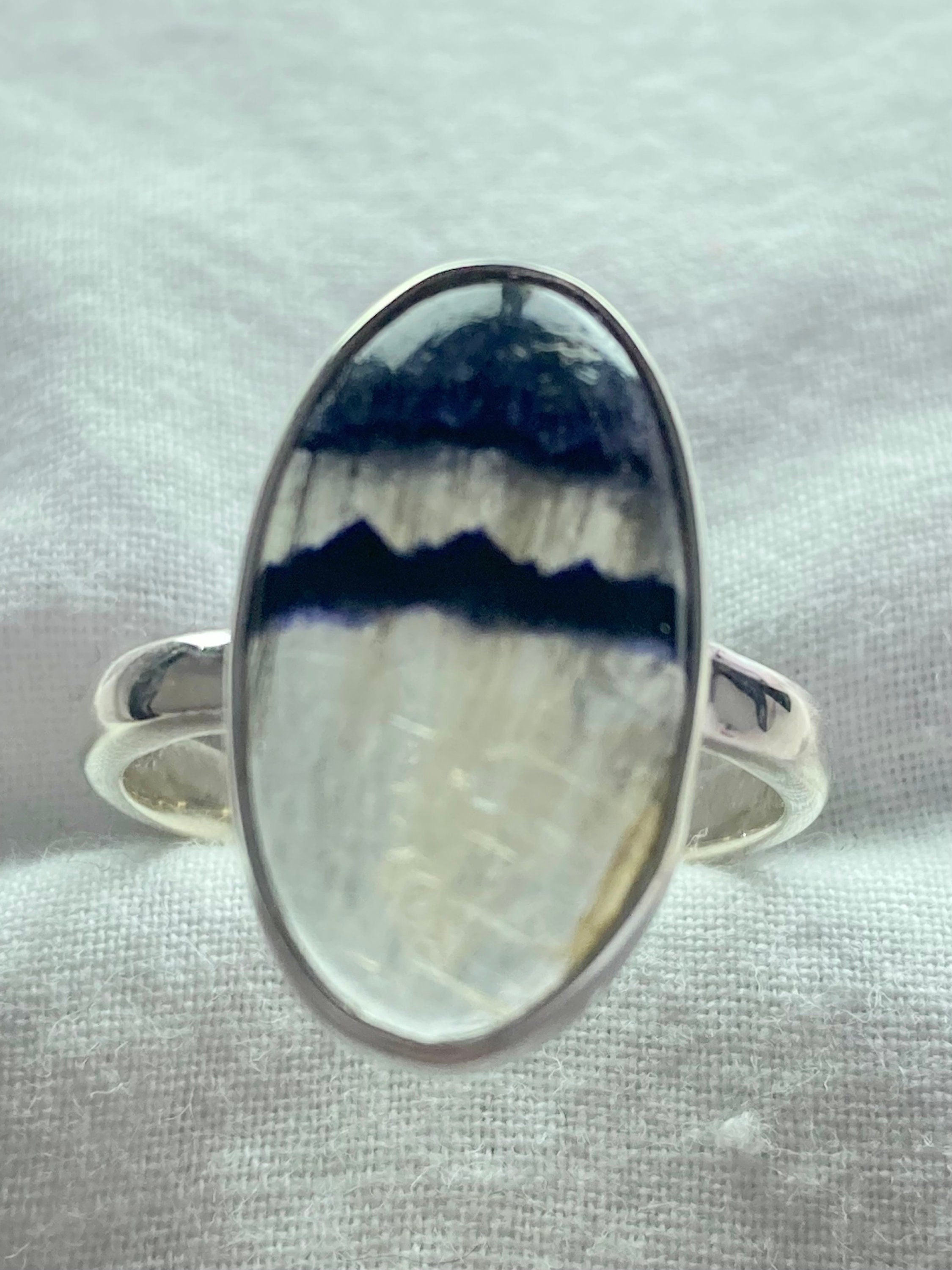 An Extremely Rare Blue John and Silver Ring