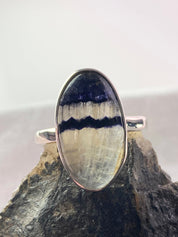 An Extremely Rare Blue John and Silver Ring