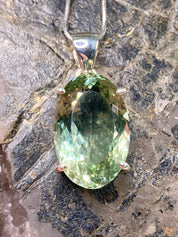 Green Amethyst (Prasiolite ) and Silver Pendant