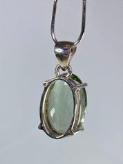 Green Amethyst (Prasiolite ) and Silver Pendant