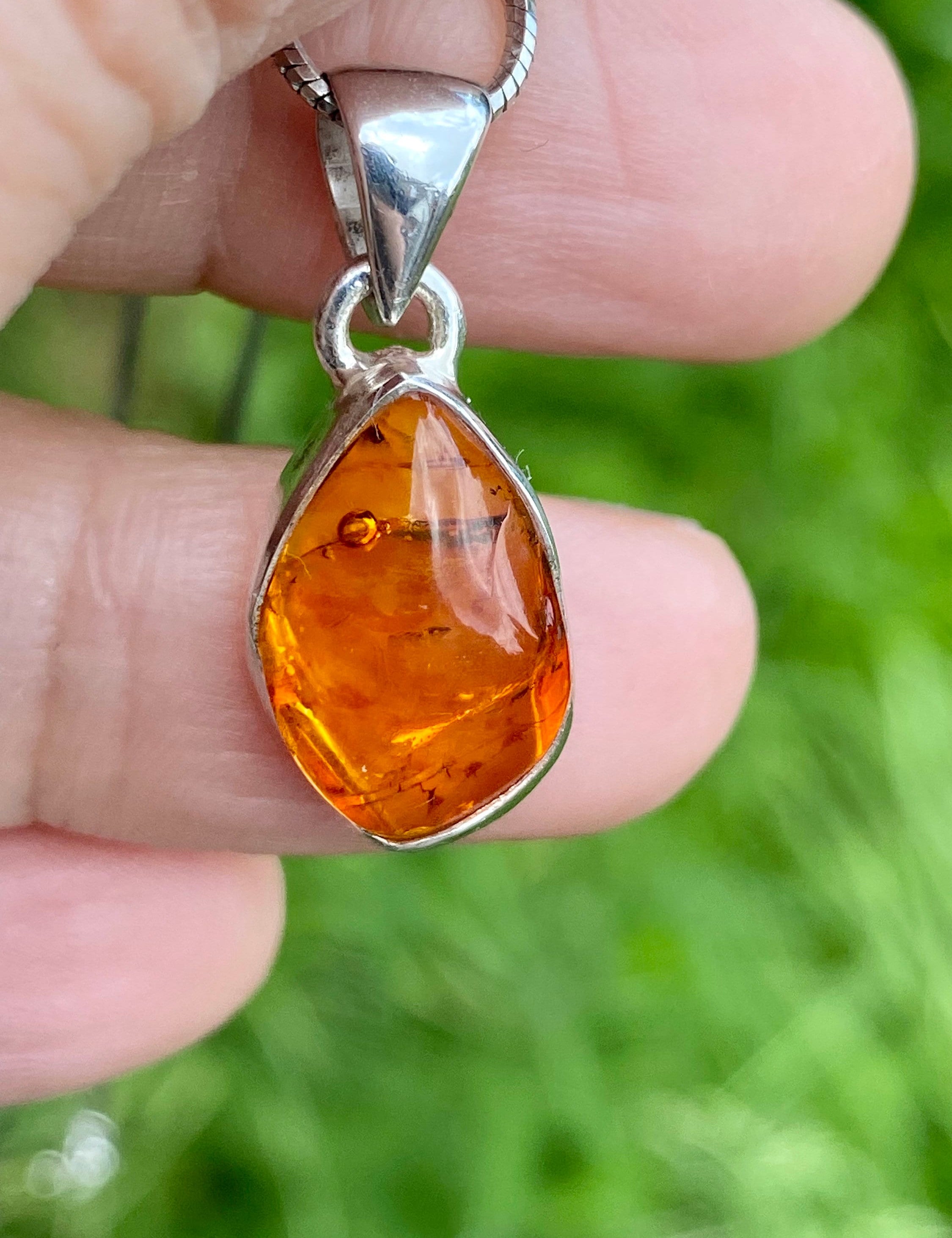 Baltic Amber Sterling Silver Pendant