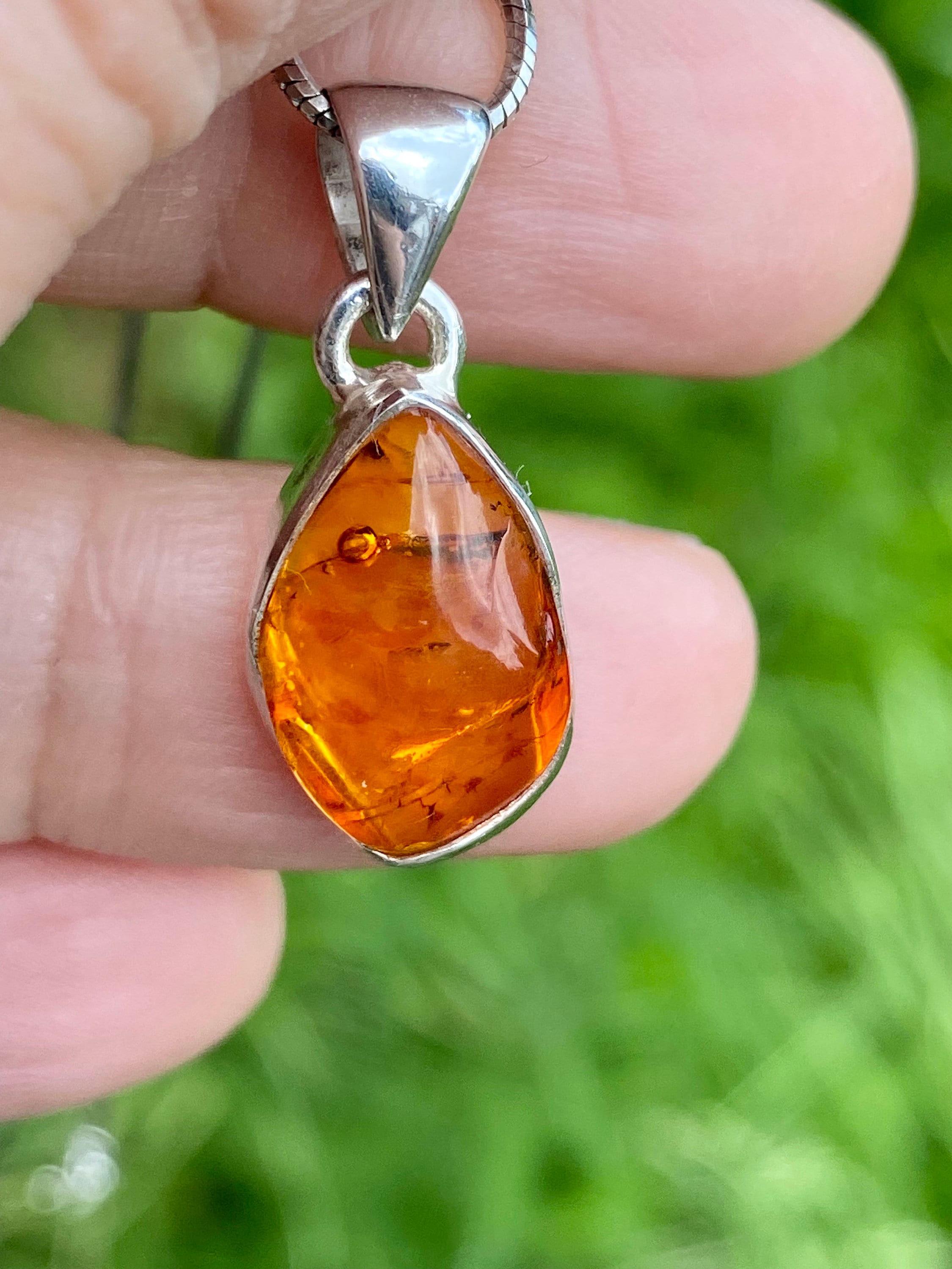 Baltic Amber Sterling Silver Pendant