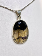 A Rare Blue John and Silver Pendant.