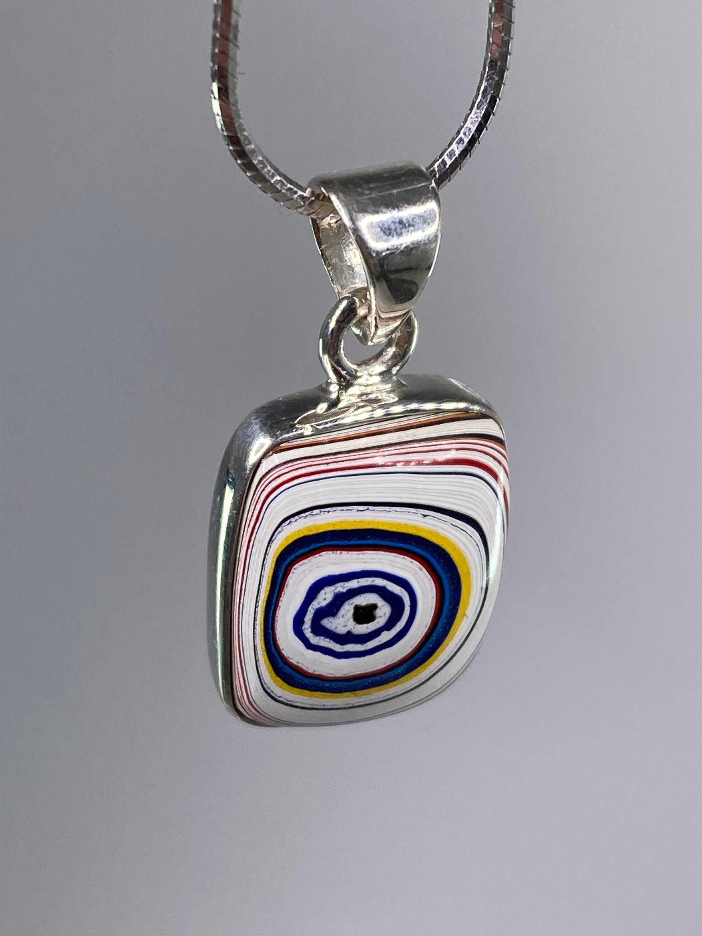 FORDITE Detroit Agate and Silver Pendant.