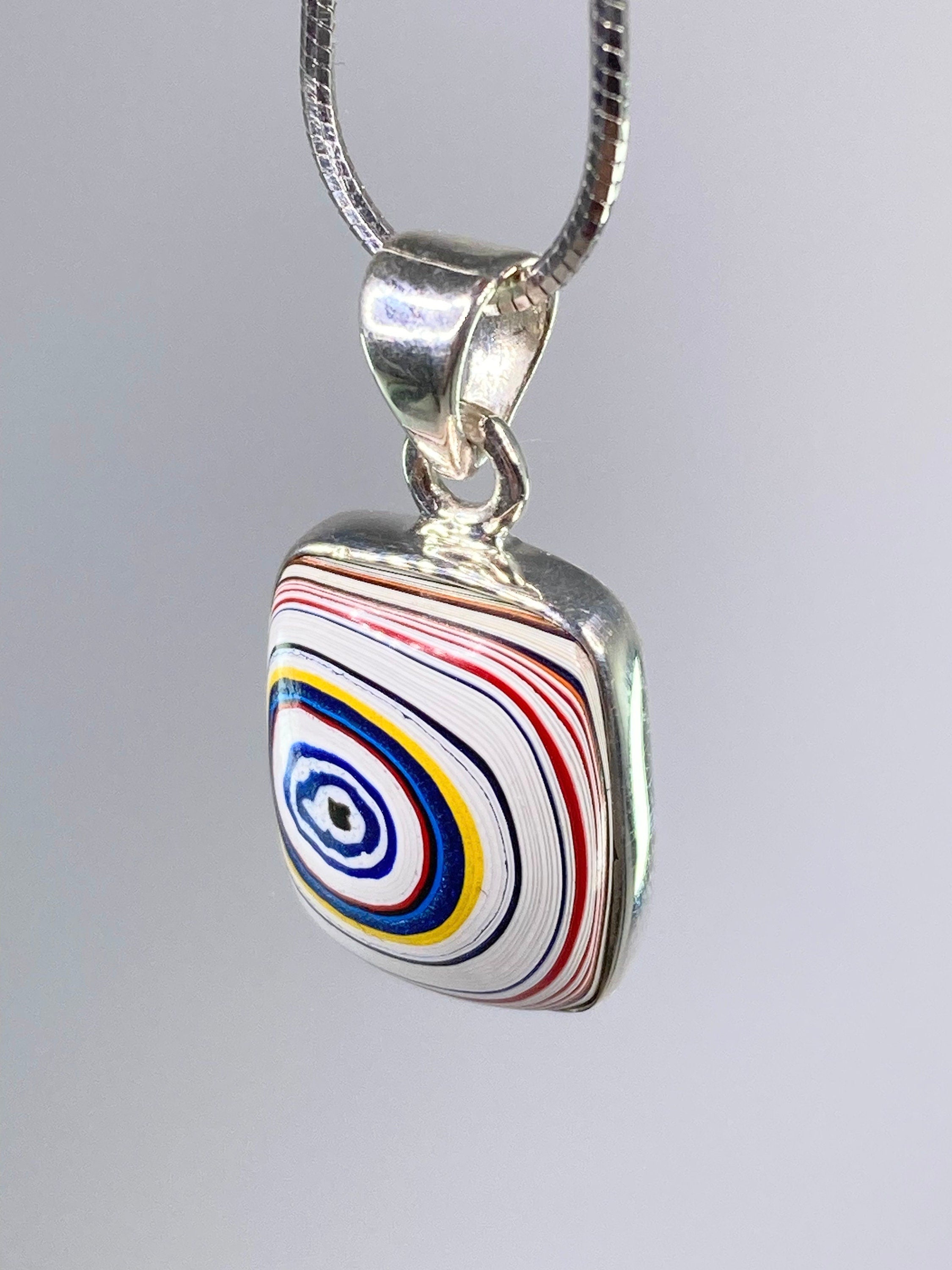 FORDITE Detroit Agate and Silver Pendant.
