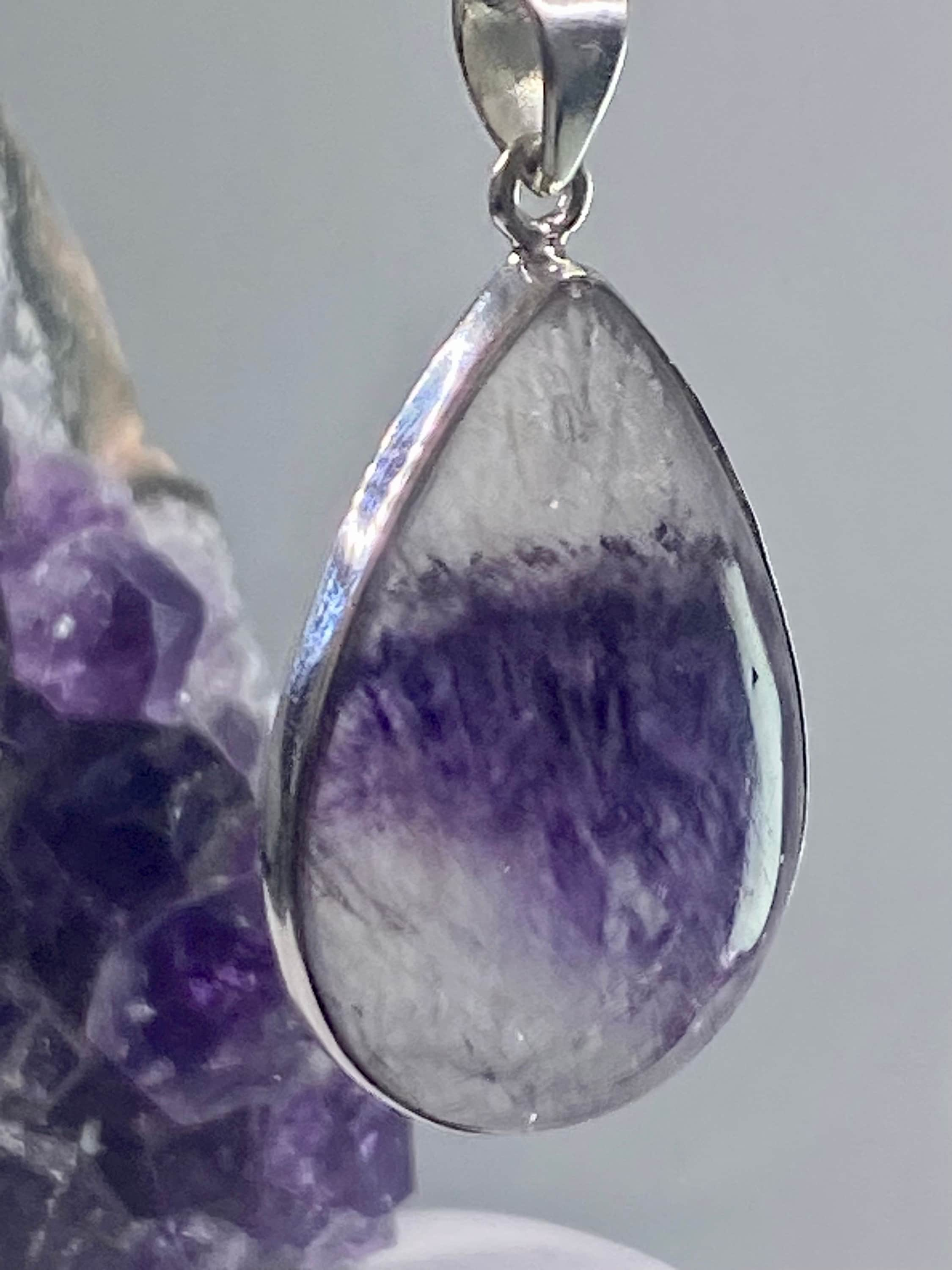 A Rare Blue John and Silver Pendant